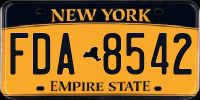 NY license plate FDA8542