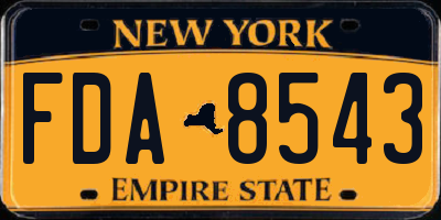 NY license plate FDA8543