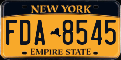 NY license plate FDA8545
