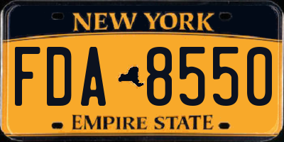 NY license plate FDA8550