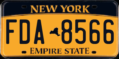 NY license plate FDA8566