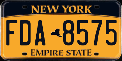 NY license plate FDA8575