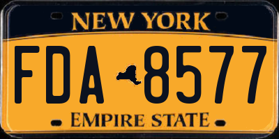 NY license plate FDA8577