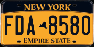 NY license plate FDA8580