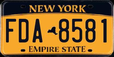 NY license plate FDA8581