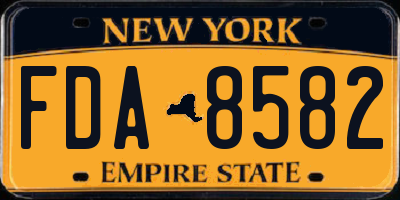 NY license plate FDA8582