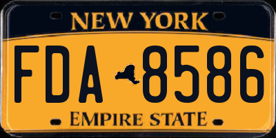 NY license plate FDA8586