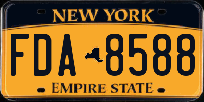 NY license plate FDA8588
