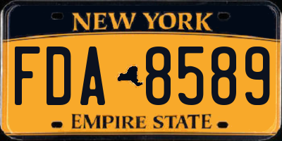 NY license plate FDA8589