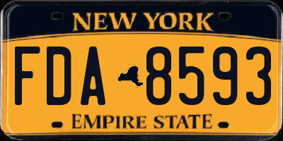 NY license plate FDA8593