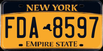 NY license plate FDA8597