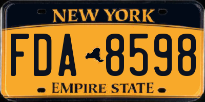 NY license plate FDA8598