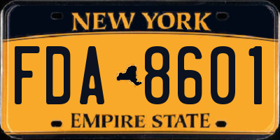 NY license plate FDA8601