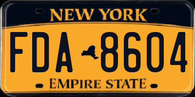 NY license plate FDA8604