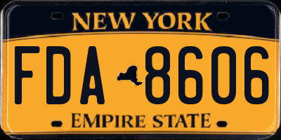 NY license plate FDA8606