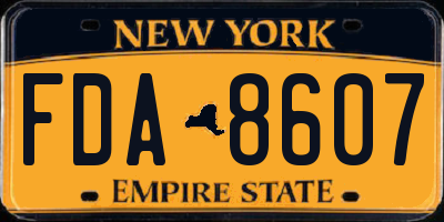 NY license plate FDA8607