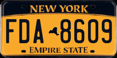 NY license plate FDA8609