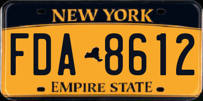 NY license plate FDA8612