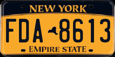 NY license plate FDA8613