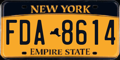 NY license plate FDA8614