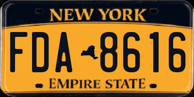 NY license plate FDA8616