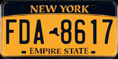 NY license plate FDA8617