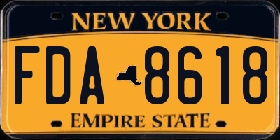 NY license plate FDA8618