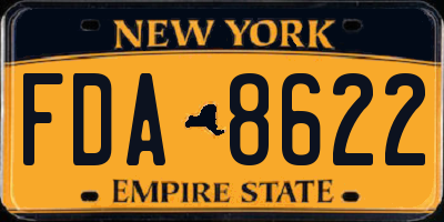 NY license plate FDA8622