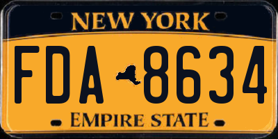NY license plate FDA8634