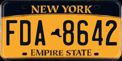 NY license plate FDA8642