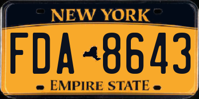 NY license plate FDA8643
