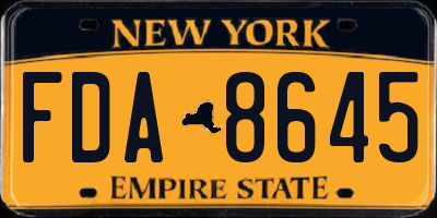 NY license plate FDA8645