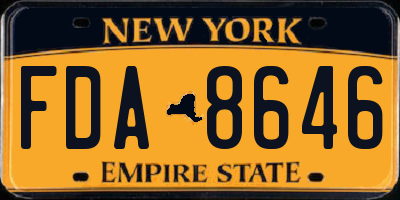 NY license plate FDA8646