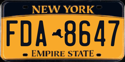 NY license plate FDA8647