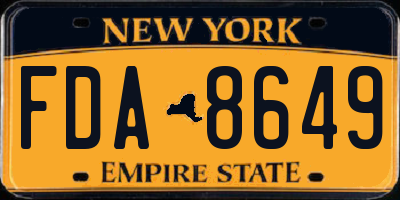 NY license plate FDA8649