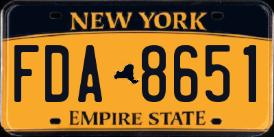 NY license plate FDA8651