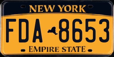 NY license plate FDA8653