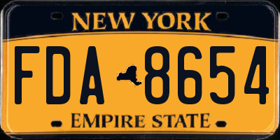 NY license plate FDA8654