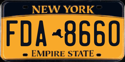 NY license plate FDA8660