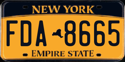 NY license plate FDA8665