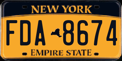 NY license plate FDA8674
