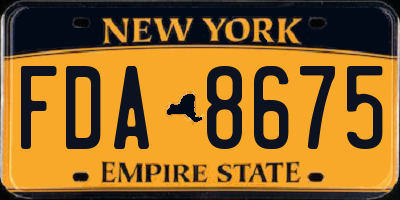 NY license plate FDA8675