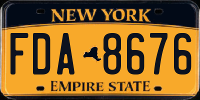 NY license plate FDA8676