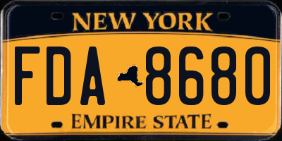 NY license plate FDA8680