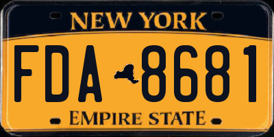NY license plate FDA8681