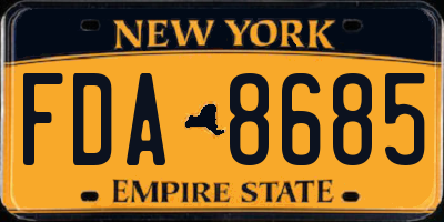 NY license plate FDA8685