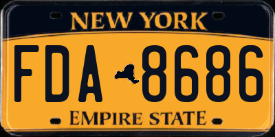 NY license plate FDA8686