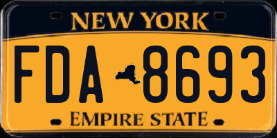 NY license plate FDA8693