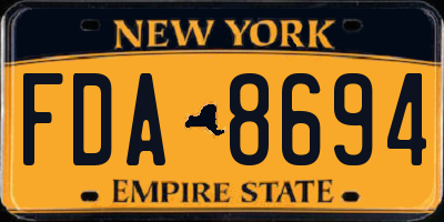 NY license plate FDA8694