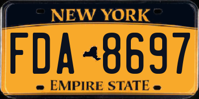 NY license plate FDA8697